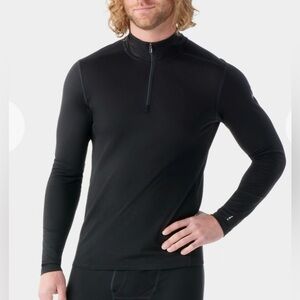 Smartwool Men’s XL black classic all-season merino wool 1/4 zip base layer
